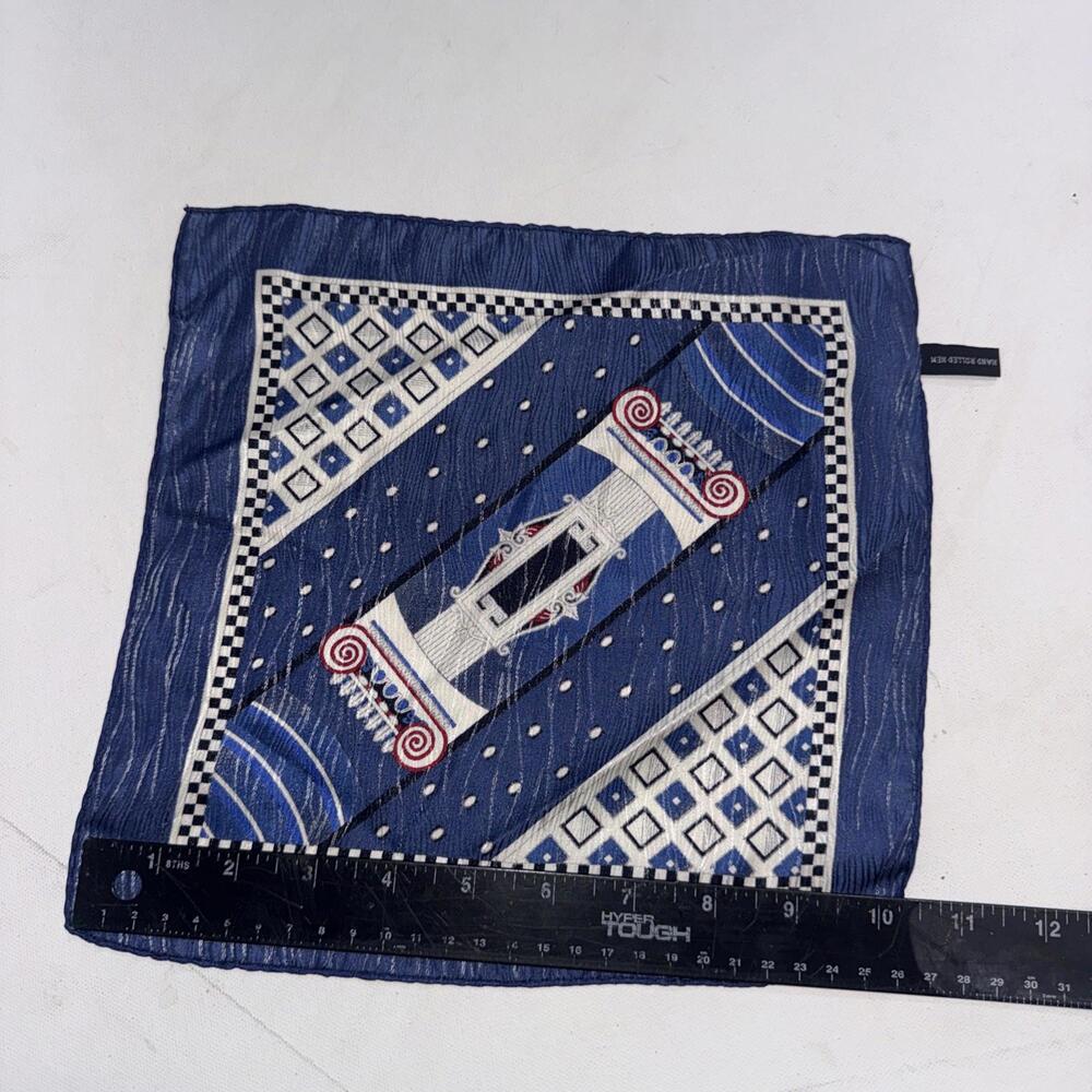 Unbranded 100% Silk Handkerchief Made In Korea Hand Rolled‎ Vintage Pocket Scarf - Picture 6 of 6